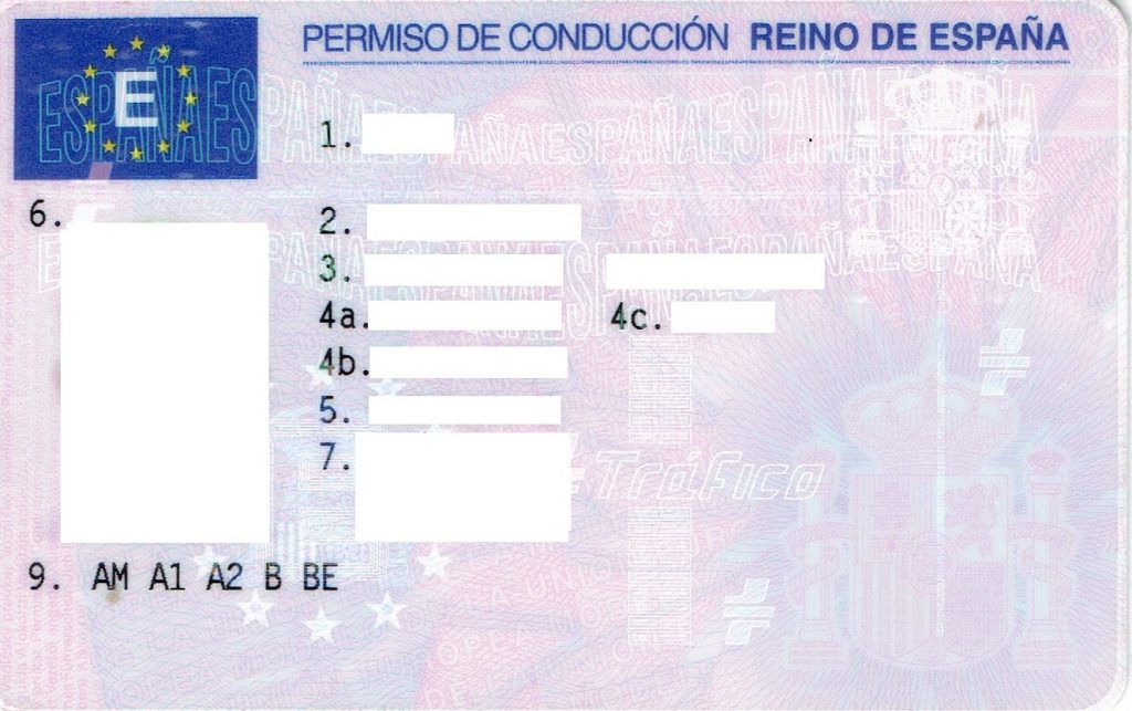 UK or Spanish driving licence